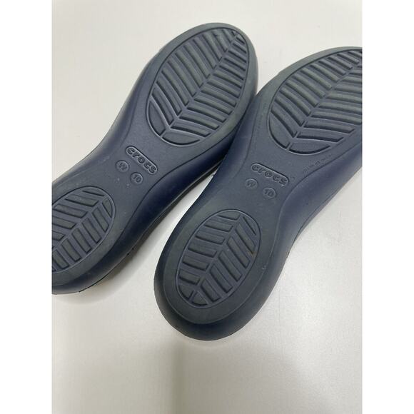 Crocs Sienna Ballet Flats Shoe Slide On Women Blue Toe Cap Sz 10 W Waterproof - Picture 4 of 7